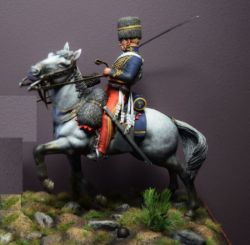 11th Mounted Hussar, during the Charge of the Light Brigade, Crimean War 1854 a 90mm figure fine scale model kit produced by Hawk Miniatures